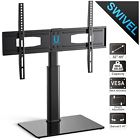 0634759954262 Fitueyes Tempered Glass Black Tv Stand Console Media