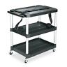 18-3-4 086876165616 Rubbermaid Media Master Av Cart Three Shelves Black