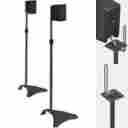 283940 Atlantic Pair Speaker Stands Black Surround Sound 2 Stand Satellite Home Theater Music 763935143265