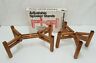 40-1253 401253 Realistic Vintage Adjustable Width Wooden Speaker Stands Inches Tall Walnut