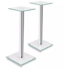 50335 Vidaxl Pcs Glass Speaker Stand Each With Silver 8718475899914