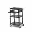 A2642dns Bretford Adjustable Av Cart With Two Slide Out Accessory Shelves Black Color No Power 096633343836