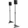 Adjuststand7621 Atlanticsper Adjustable Speaker Stands Satellite Set 2 Black Universal Durable Cast Iron 762137301497