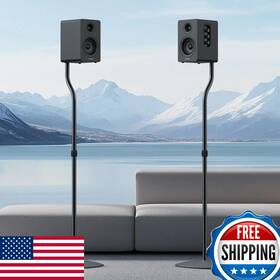 B0f628v7l9 Anautin Pair Adjustable Speaker Stands 28-38in Satellite Bookshelf Home Theater