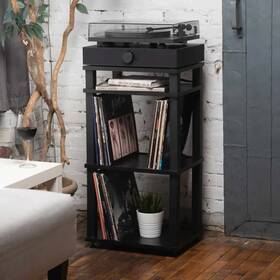 Aamd4ssdbk01na Andover Audio Spinstand Record Player Stand And Rack/stand