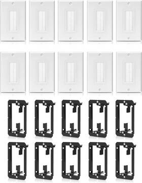 Anonion 611434222342 10 Pack Single Brush Wall Plate Mounting Bracket White