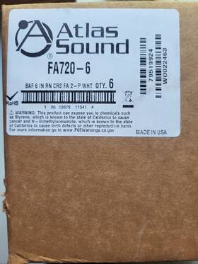 Fa720-6 Atlas Sound T6208 New Construction Speaker Support Ring Kit - 6 Pack