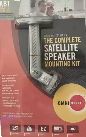 Audio Basics 728901006944 New Ab1 Satellite Speaker Mounting Kit X2 Supports Up To 2.5 Lbs