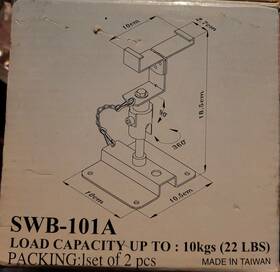 Swb-101a Audix 687471321041 Wall Bracket Speaker Mount Set Black / Silver 22lb Capacity New