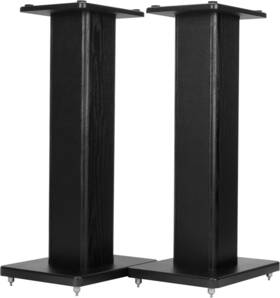 12-0428 Bimiti 24 Inch Speaker Stands Wood Grain Universal Floor Pair Heavy Duty
