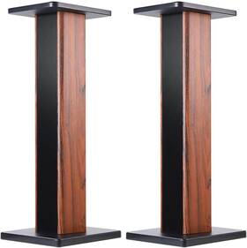 Bimiti 726084199804 Speaker Stands Wood Grain Universal Floor 24 Inch Stand Mou