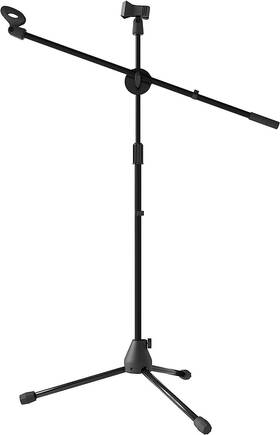 Blucoil 749403970410 2.3ft-4.1ft Height Adjustable Microphone Stand With Rotating Boom Arm Blue