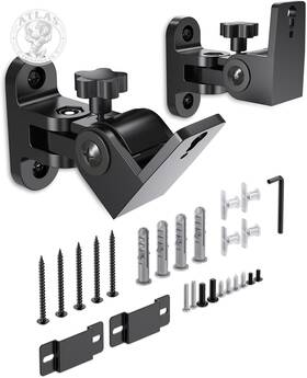Borenbuir 744759022646 Rear Speaker Wall Mount 2 Packs Universal Mounting Bracket For Small Bookshelf