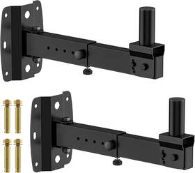 Branded01 313095581508 Heavy Duty Pa Speaker Wall Mount Brackets Adjustable Tilt And Swivel 2 Pack Metal