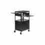 Ca2642dns Bretford Adjustable Av Cabinet Cart With Two Slide Out Accessory Shelves Black Color 096633343874