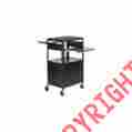 Ca2642dnse Bretford Adjustable Av Cabinet Cart With Two Slide Out Accessory Shelves Black Color 096633343881