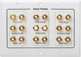 508-n Cmple - 3-gang 7.1 Speaker Wall Plate Home Theater White