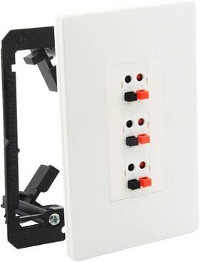 Diytech 300382640437 Premium 3 Speaker Wall Plate Plug Supports White