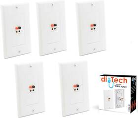 Diytech 313052760748 Premium Speaker Wall Plate - Wire Spring Loaded Audio P