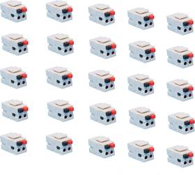 Diytech 5060973850403 Speaker Keystone Jack Spring Loaded For 25 Pack White