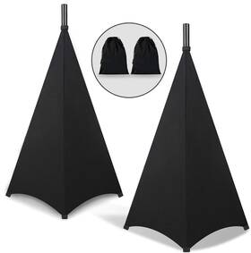 Dofilachy 721703422721 Black Speaker Amplifier Stand Cover 2 Pack Elegant Design With Hidden Cables