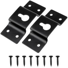 Dookoe 797430758150 Wall Hanging Iron Hooks Panels With Screws For Stereo Speakers Black 2pcs