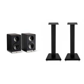 Elacbdl250417-08 Elac Ls10-b Speaker Stands And Debut Connex Bookshelves-black