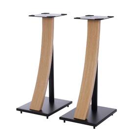 Eximus 691027000137 One Pair Fixed Height Universal Speaker Floor Stands With Real Wood - 290 Ser