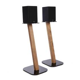 Eximus 691027000175 One Pair Fixed Height Universal Speaker Floor Stands - Oak 610 Series