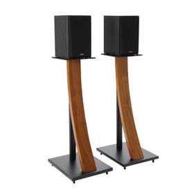 Eximus 728488189160 One Pair Fixed Height Universal Speaker Floor Stands With Real Wood 290 Series