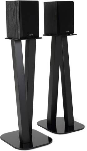 Ex-600b Eximus Mounting Systems 744759381637 One Pair Fixed Height Universal Speaker Floor Stands Black 600 Series Alloysteel