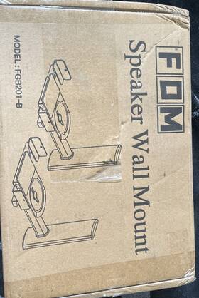 Fgb201-b Fdm Universal Speaker Wall Mount One Pair Of Side Clamping Bookshelf And