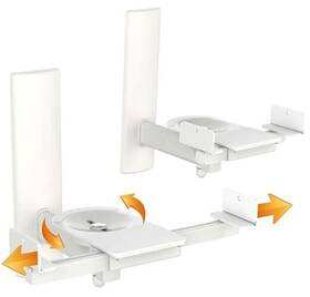 Fgb201-w Fdm Universal Speaker Wall Mount One Pair Of Side Clamping Bookshelf White
