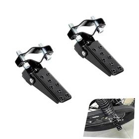 Hugmpn26 Hugwits 2 Pcs Motorcycle Foot Pegs Metal Anti-slip Shock Absorber Retro Folding