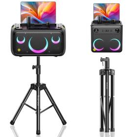 Ikarao 850057935035 Speaker Stand Adjustable Height 36 Inch -47 Heavy Duty Carbon Steel Karaoke Mach