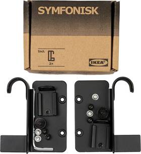 504.443.25 Ikea 2 Boxes Each 2pk Symfonisk Speaker Hooks Hangers Black Sealed