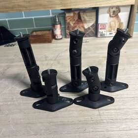 309500bk-5 Iron Mounts 5 Pack Universal Wall Ceiling Satellite Speaker Mount Brackets Fits Bose - Black