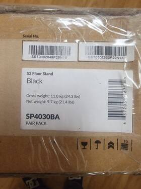 Sp4030ba Kef S2 Floor Speaker Bookshelf Stand In Carbon Black New