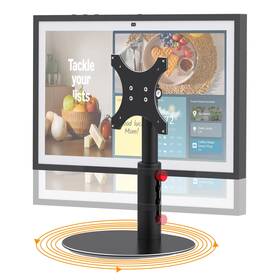 Laivli 667763787045 Black Rotatable Stand With Echo Show 21/15 Easy To Adjust - Tilt 90 And 4-s