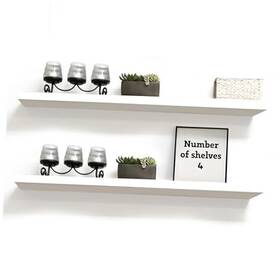 9604670e Lewis Hyman Inc Shelving Low Profile Wall Shelf With Invisible 7.75 Inch D X 48 W 1.25 H White