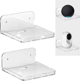 Liboer 744759094087 Wall Mount Floating Shelves For 2 Pcs Camera Mini Speaker Shelf Baby Monitor - C