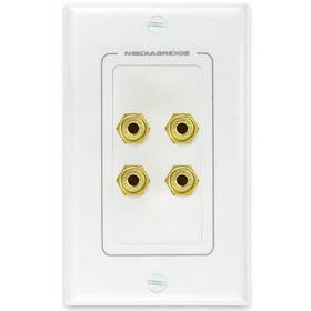 Mediabridge 813077017723 Speaker Wall Plate With Binding Posts 2 Pair Free Low Voltage Metal Mounting Brac
