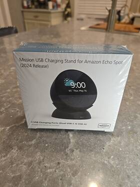 Mission 850046654381 Charging Ports Stand For Amazon Echo Spot. 3usb Usb-c And A
