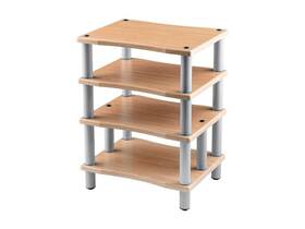 139166 Monoprice Monolith 4 Tier Audio Stand Xl - Maple Each Shelf Supports Up To 75 Lbs