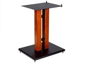 142839 Monoprice Monolith 18in Cherry Wood Speaker Stand With Adjustable Top Plate Each