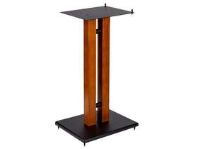 142841 Monoprice Monolith 28in Cherry Wood Speaker Stand With Adjustable Top Plate Each