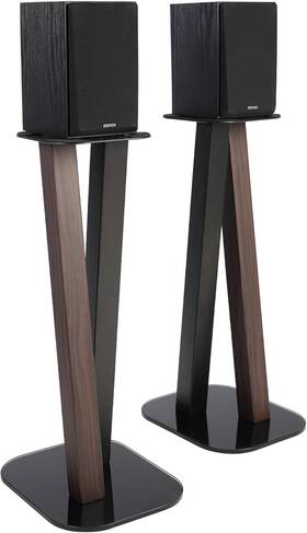 Ex-600eb Mounting Systems 313016697639 One Pair Fixed Height Universal Speaker Floor Stands - Espresso Black 600 Seri