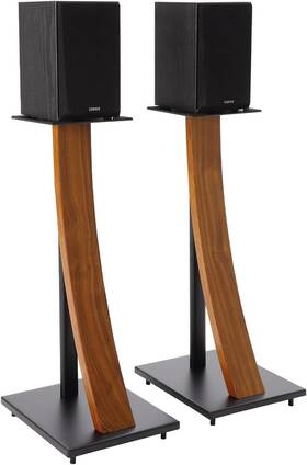 Ex-290fw Mounting Systems 445011120133 One Pair Fixed Height Universal Speaker Floor Stands With Real Wood - Walnut 2