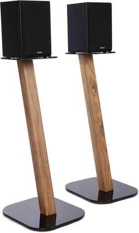 Ex-610w Mounting Systems 711181360028 One Pair Fixed Height Universal Speaker Floor Stands - Oak 610 Series