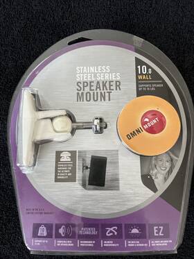 Omnimount 728901007088 10.0 Stainless Steel Speaker Wall Mount 10 Lb Capacity - White